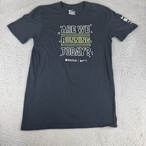 Apple Watch Promo Nike Shirt Adult‎ Small Black Are We Running Today Run Club